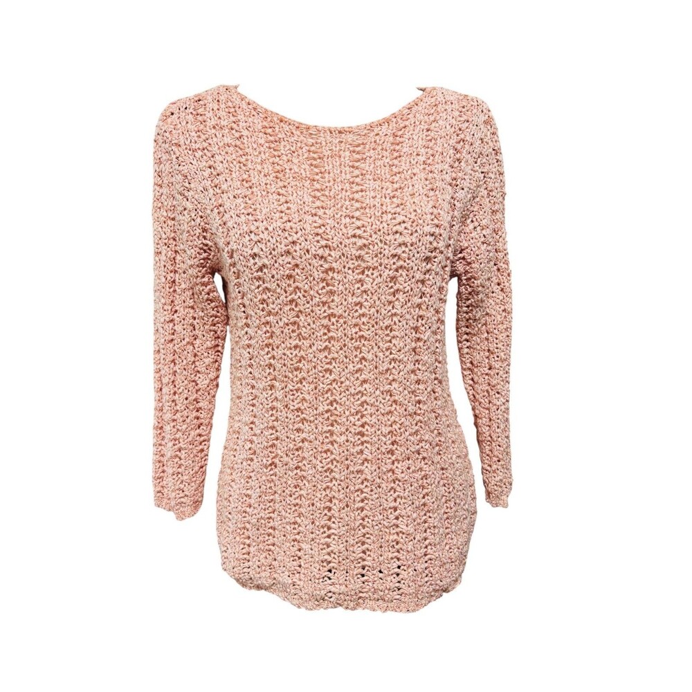 Dana Buchman Pale Pink Textured Chunky Sweater Sz M